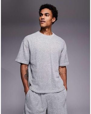 Good For Nothing Knitted Boxy Oversized T-shirt - Grey