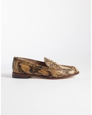 Ralph Lauren Snakeskin Loafer - White