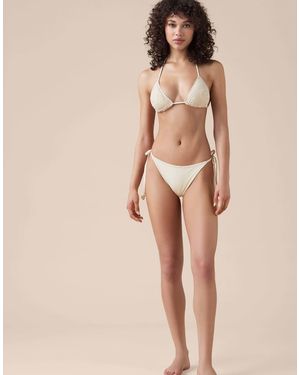 Calzedonia Brazilian Bikini Bottoms Floral Crochet - Natural