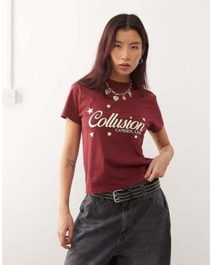 Collusion Star Graphic Shrunken Tee - Red