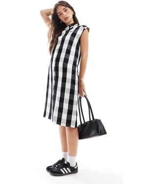 Fred Perry Monochrome Check Shirt Dress - White