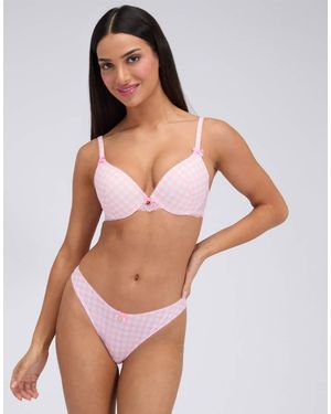 Boux Avenue Sabrina Print Microfibre Thongs G-String Style Knickers - Pink