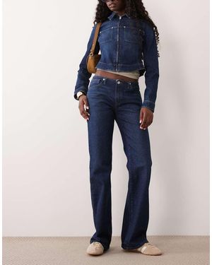 GOOD AMERICAN Ghost Waist Low Rise Bootcut Jeans - Blue