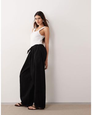 ARRANGE Willa Elastic Waist Drawstring Trousers - White