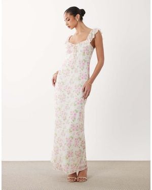 Gina Tricot Frill Maxi Dress - White