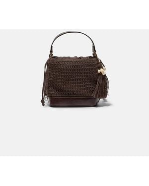Stradivarius Borsa A Secchiello Combinata All'Uncinetto - Marrone