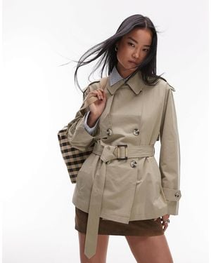 TOPSHOP Trench-coat court - taupe - Multicolore