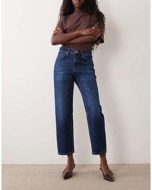 Mango Blanca cropped straight-jeans - Blau