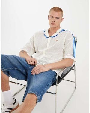 adidas Originals Revere Collar Knitted Shirt - Blue