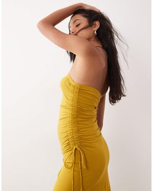 princess polly baby blue dress I.AM.GIA Aiden strappy bandage dress in yellow main image 0