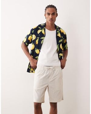 Jack & Jones Linen Mix Drawstring Shorts - Natural