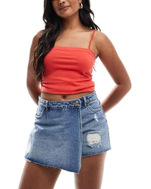 ONLY Distressed Denim Skort - Blue