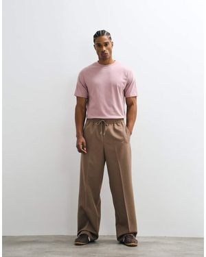 ASOS Tailored Pull On Wide Leg Trousers - Blue