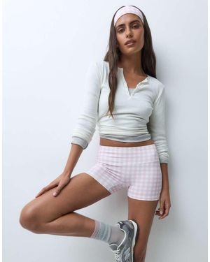 4505 Active 3" High Waist Booty Shorts - White