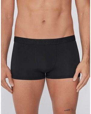 Tezenis Elastic Microfibre Boxers With Logo - Black