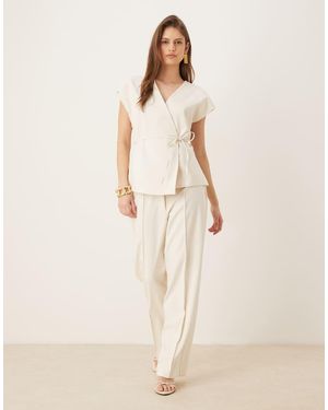 Aware High Waist Wide Leg Trouser Co-ord - Natural