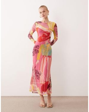 Never Fully Dressed Mesh Maxi Dress - Pink