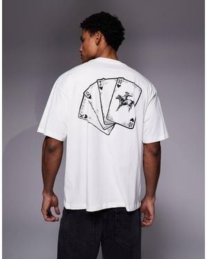 ADPT Oversized T-shirt With Equestrian Deck Back Print - White