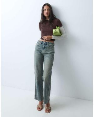 ASOS Jeans Comfort Stretch Dritti Lavaggio Vintage - Blu
