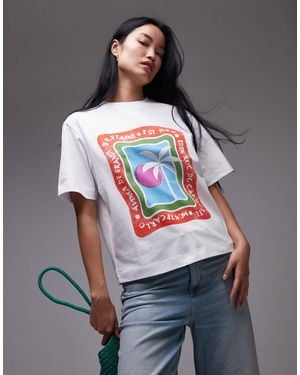 TOPSHOP Jersey Graphic Eden Roc Holiday Print T-shirt - Gray