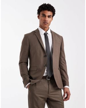 Jack & Jones Premium Super Slim Suit Jacket - Brown