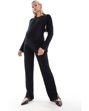 Mama.licious Mamalicious maternity – gerade geschnittene, strukturierte hose - Schwarz