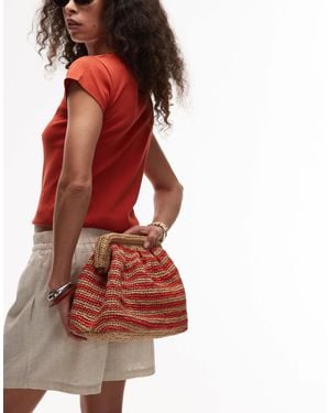 TOPSHOP Galileo Grab Crochet Bag - Red