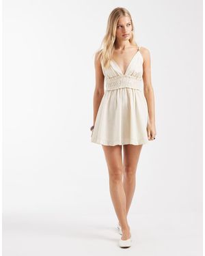 Aray Vestido Playero Corto De -Neutro - Blanco