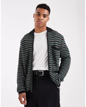Only & Sons – häkelstrickjacke - Schwarz