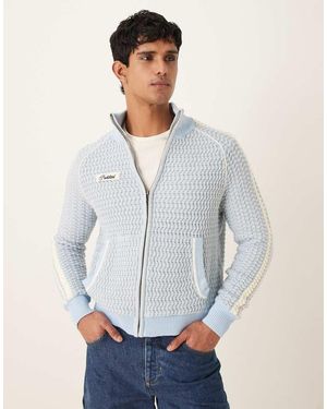 Prohibited Zip Through Knitted Track Jacket - Grey