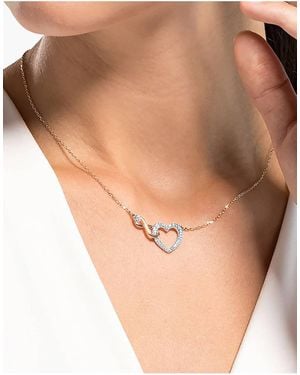 Swarovski Hyperbola Necklace With Infinity And Heart - White