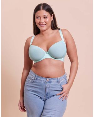 Curvy Kate Smoothie Spacer Moulded T-Shirt Plunge Bra Fuller Bust - Blue
