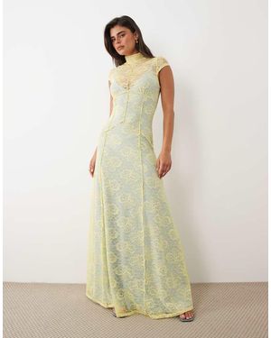 ASOS Lace Maxi With Contrast Lining - Green