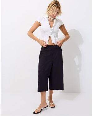 Stradivarius Fitted Ruffled Shirt - Blue