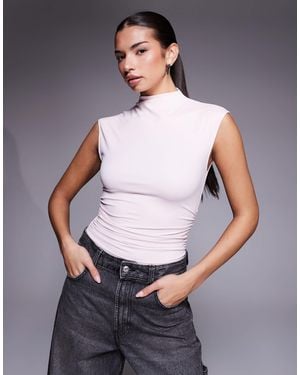 GOOD AMERICAN Weightless Sculpting Sleeveless High Neck Bodysuit - Grey