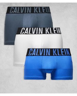 Calvin Klein Intense Power 3 Pack Cotton Boxer Briefs - Blue