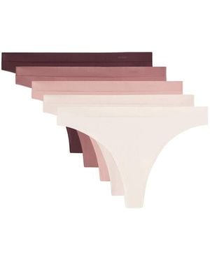 Oysho 5 Seamless Polyamide Blend Thongs - Pink