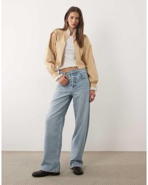 Miss Selfridge Victoriana Contrast Broderie Jasje Met Ruche - Blauw