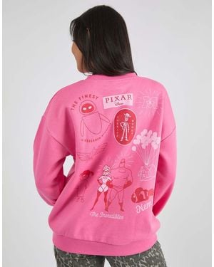 Custard Disney Pixar Mixed Character Sweatshirt - Pink