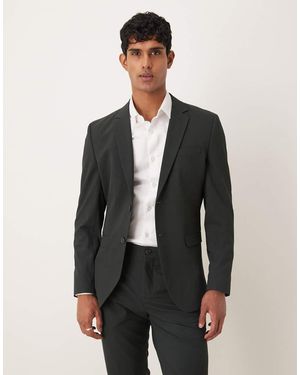 SELECTED Americana Verde Oscuro De Corte Slim De - Gris
