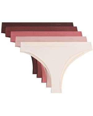 Oysho 5 Seamless Soft Touch Brazilian Logo Briefs - Pink