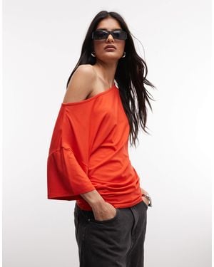 Collusion Off The Shoulder Drapey Top - Red
