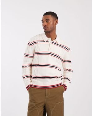Tommy Hilfiger Cable Knit Polo Jumper - Natural
