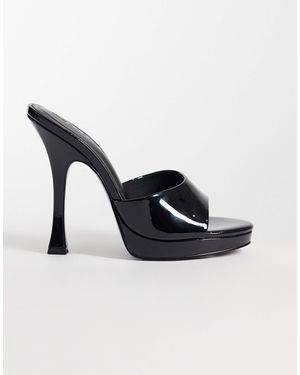 ASOS Nightfall mules à talon et plateforme en vernis - Noir