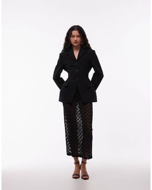 ASOS Lace Sheer Column Maxi Skirt - Black