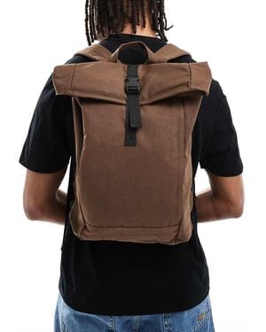 ASOS Canvas Roll Top Backpack - Black