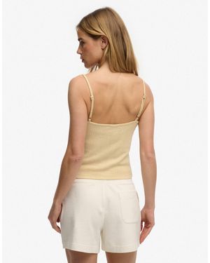 Superdry – athletic essentials – camisole-top aus pointelle - Weiß