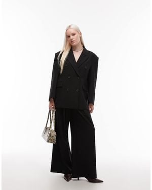 ASOS Pantalones De Sastre Negros Con Pernera Muy Ancha De
