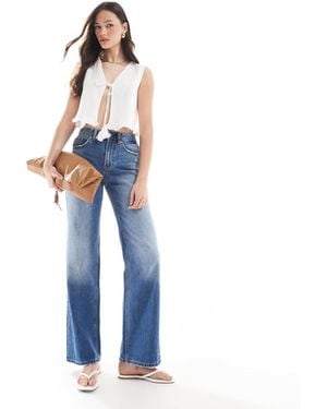 Stradivarius Tall – d92 – straight jeans aus denim - Blau