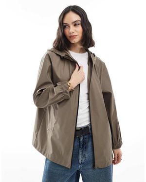 ASOS Mid Length Rubberised Rain Jacket - Blue